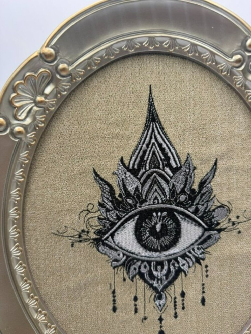 Homemade Enchanted Eye Oval Embroidery Art - Picture 2 of 5